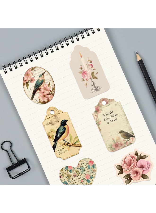 Lyaxm 50 Pcs Beautiful Stickers Aesthetic Waterprof Vinyl Sticker, Retro-Style Waterproof Stickers with Artistic Designs For Laptop Water Bottle Hard Hat Skateboard Adults Kids Teens Girls Boys - Image 5