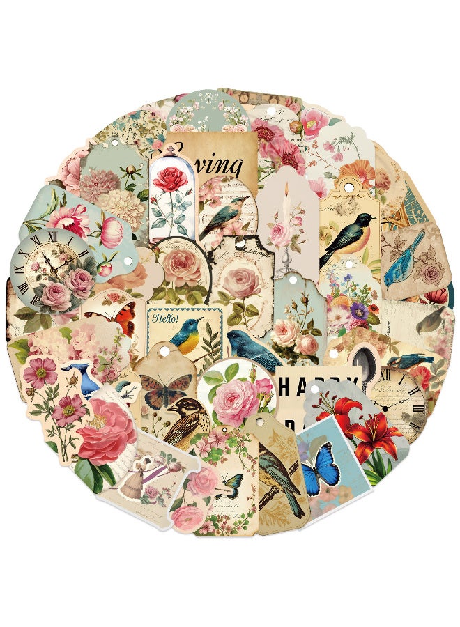Lyaxm 50 Pcs Beautiful Stickers Aesthetic Waterprof Vinyl Sticker, Retro-Style Waterproof Stickers with Artistic Designs For Laptop Water Bottle Hard Hat Skateboard Adults Kids Teens Girls Boys - Image 2