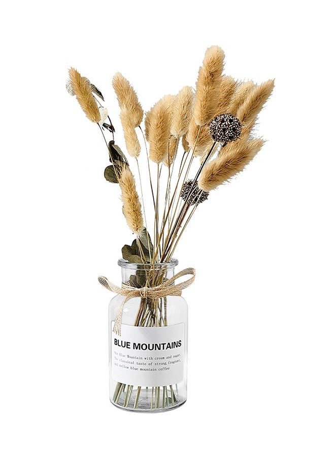 NIBEMINENT Nordic Style Artificial Flower Glass Vase Transparent 6.5 × 12.5centimeter