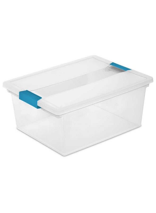 Sterilite Deep Clip Box Stackable Small Storage Bin With Latching Lid Plastic Container To Organize Paper Office Home Clear Base And Lid 1Pack