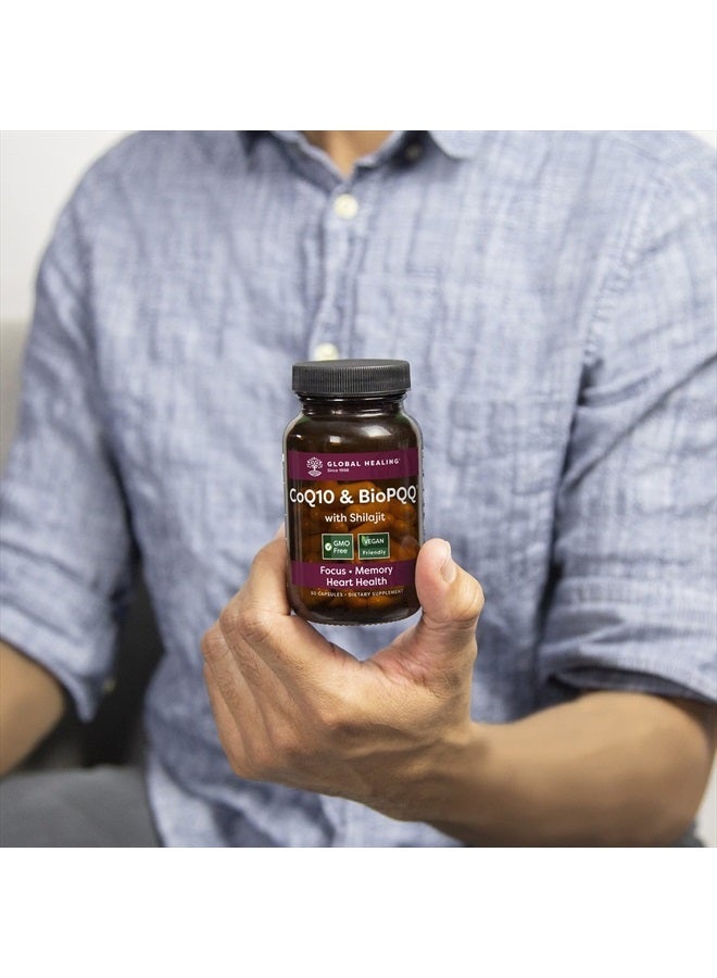 global healing center Global Healing CoQ10 & BioPQQ with Pure Himalayan Organic Shilajit - Antioxidant Care for Heart & Brain Health, Mitochondria Energy Optimizer for Men & Women - Coenzyme Ubiquinone 150mg, 60 Capsules - Image 4