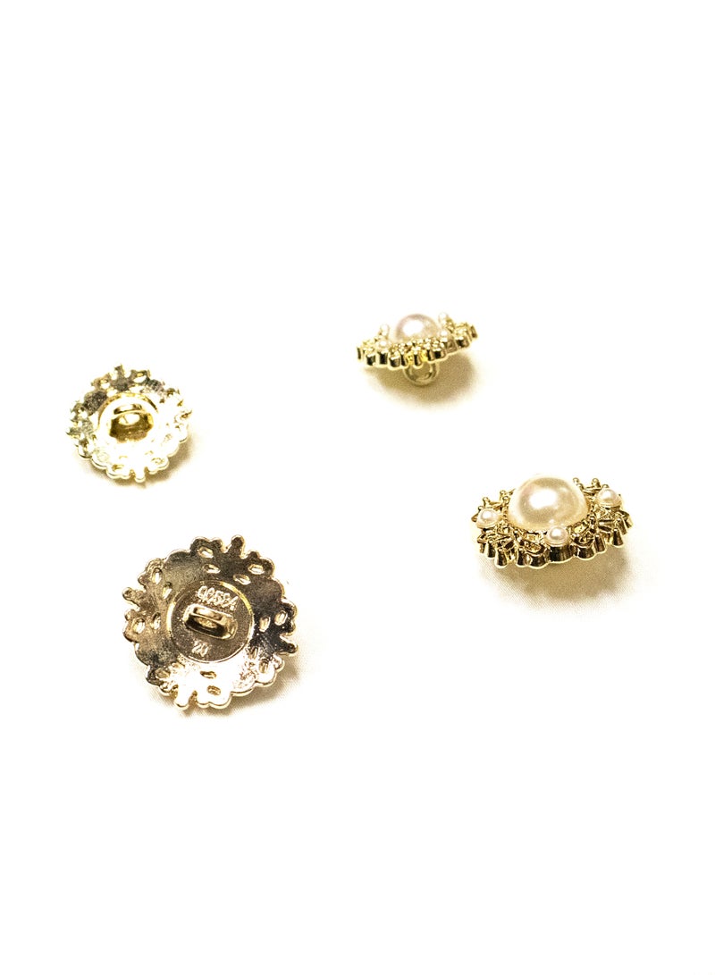 18 Pcs Luxury Pearl Buttons – Gold Metal with Faux Pearls Sewing & DIY Craft Embellishments (6pcs 20mm and 12pcs 15mm) - Image 5