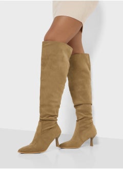 ELLA Faux Suede Slouchy Knee High Boots  - Image 5