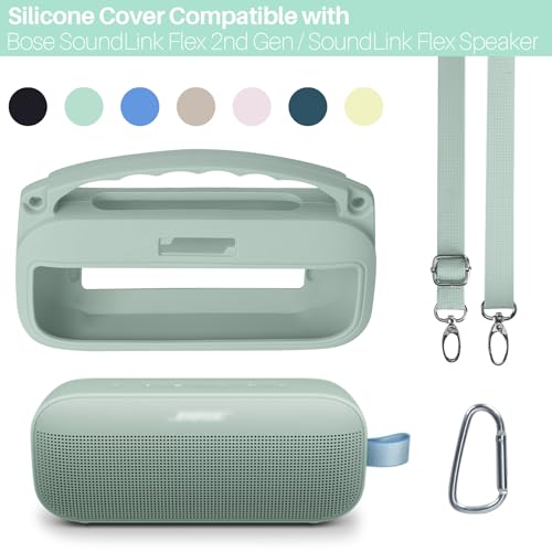 Lebakort 2nd Gen Silicone Cover Compatible with Bose SoundLink Flex 2nd Gen/Bose SoundLink Flex Portable Speaker (Alpine Sage Cover) - Image 2