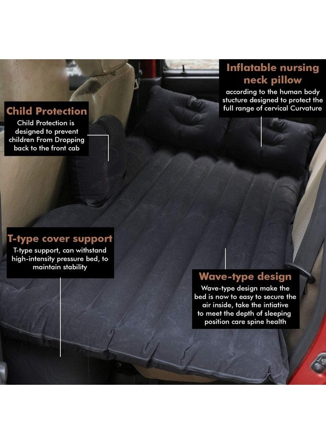 Allextreme Allextreme Inflatable Car Bed Mattress with Pump, 2 Air Pillows & Repair Kit Multifunctional Universal Fit Car Back Seat Accessories for Baby Travel Camping Kids Picnic Pool & Beach (Black) - Image 2