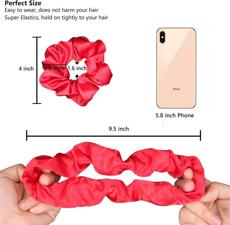 BeeVines Globally popular elegant design 60 Pack Hair Scrunchies, Silk Hair Ties, Silky Curly Hair Elastics for Kids & Women, Elastic Hair Accessories Silk Ties, Satin Silk Scrunchies Girl's Hair ties Pack Birthday Gift Durability boost selected material - Image 4