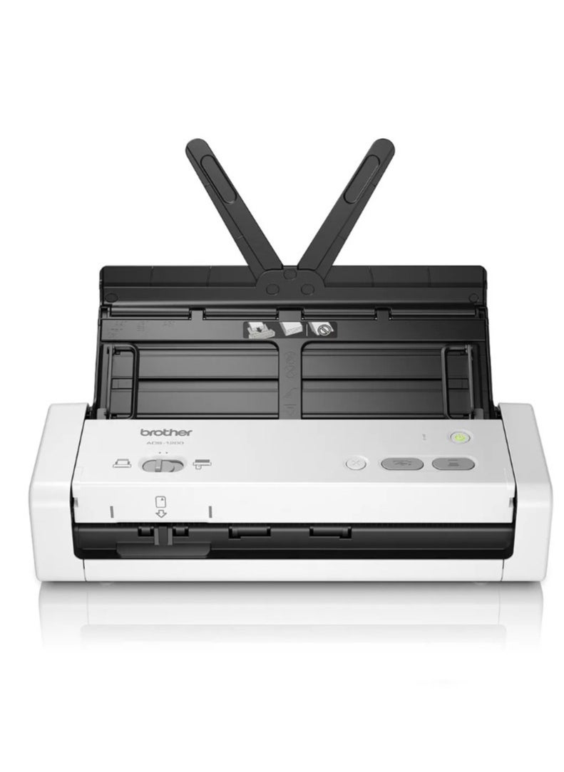BROTHERS Brother ADS-1200 Compact Desktop Scanner – 25ppm Duplex – USB 3.0 – ADF 20 Sheets – Portable, USB-Powered  - Image 2