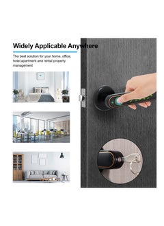 Y&D SYOSI Fingerprint Door Lock, Biometric Knob, Keyless Entry Handle with Fingerprint, Keypad Lock Touchscreen, Noise Free, Smart for Bedroom, Office, Apartment, Airbnb  - Image 3