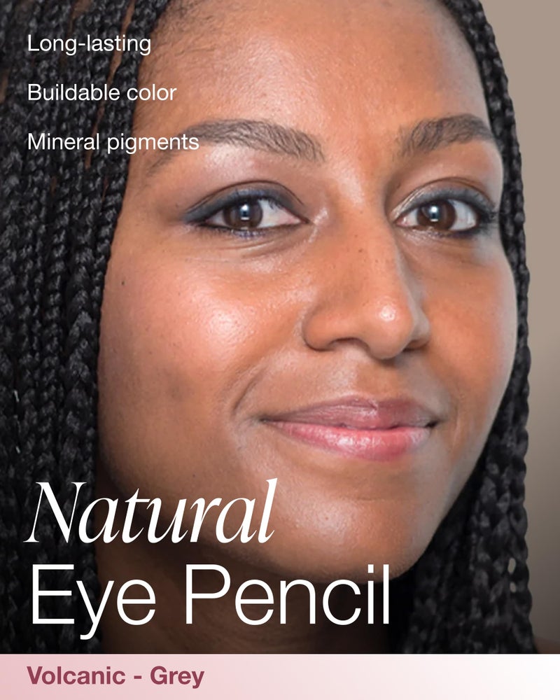 Mineral Fusion Eye Pencil (Grey - Volcanic) - Eyeliner with Soothing Chamomile, Meadowfoam & Vitamin E - Smooth & Long Lasting, Hypoallergenic, Non-Irritating Eye Makeup - Image 2
