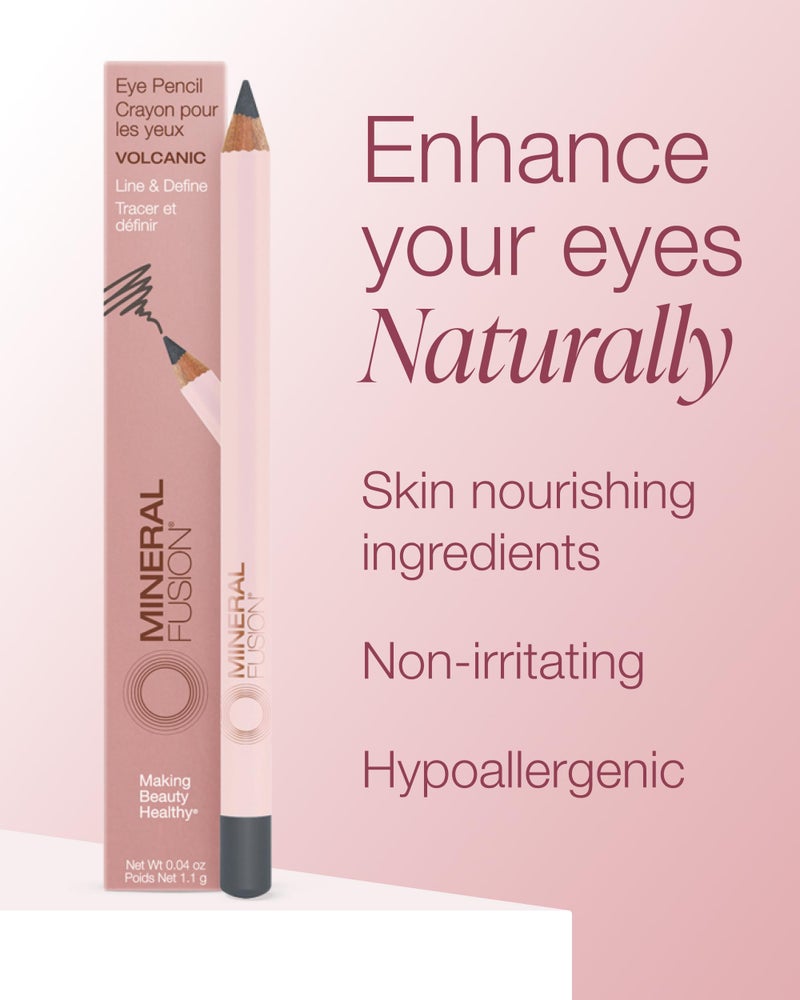 Mineral Fusion Eye Pencil (Grey - Volcanic) - Eyeliner with Soothing Chamomile, Meadowfoam & Vitamin E - Smooth & Long Lasting, Hypoallergenic, Non-Irritating Eye Makeup - Image 5