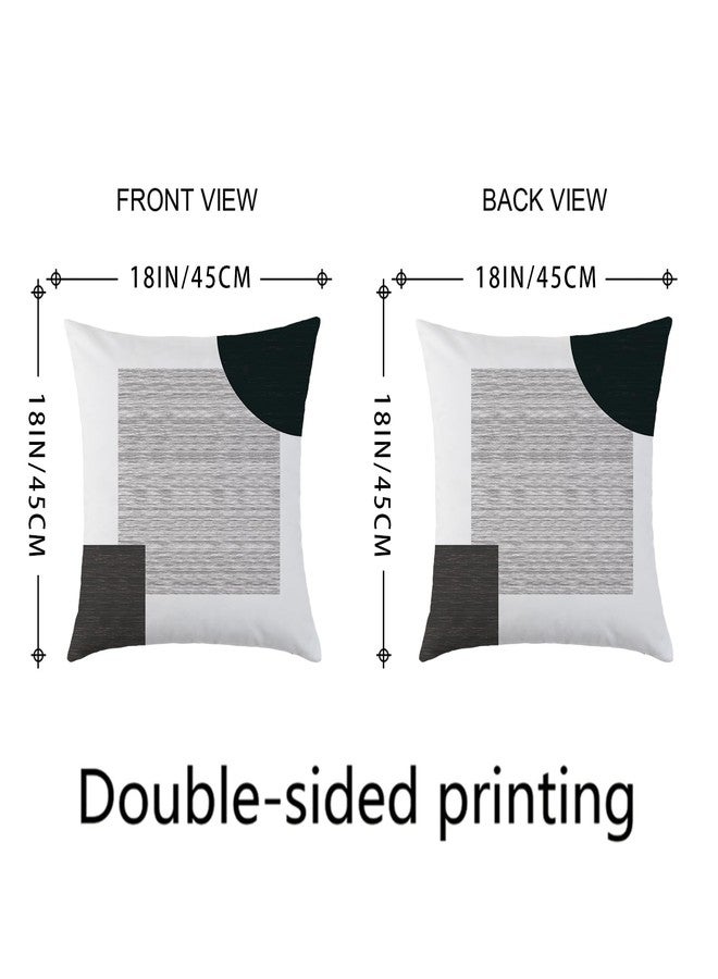 Mimkus Black White Gray Abstract Throw Pillow Covers Set of 4 18x18 Inch - Modern Boho Minimalism Geometric Velvet Cushion Covers for Couch, Bed, Bedroom - Image 3