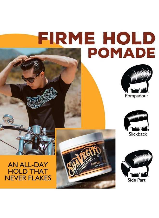 SUAVECITO Pomade Firme Hold 4 Oz 2 Pack Strong Hold Hair Pomade For Men Medium Shine Water Based Flake Free Hair Gel Easy To Wash Out All Day Hold For All Hair Styles  - Image 5