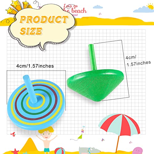 Aoriher Wood Spinning Tops for Kids Colorful Wooden Gyroscopes Toy Educational Kindergarten Toys Rainbow Spin Tops for Games Party Favors Birthday Gifts12 Pieces - Image 5