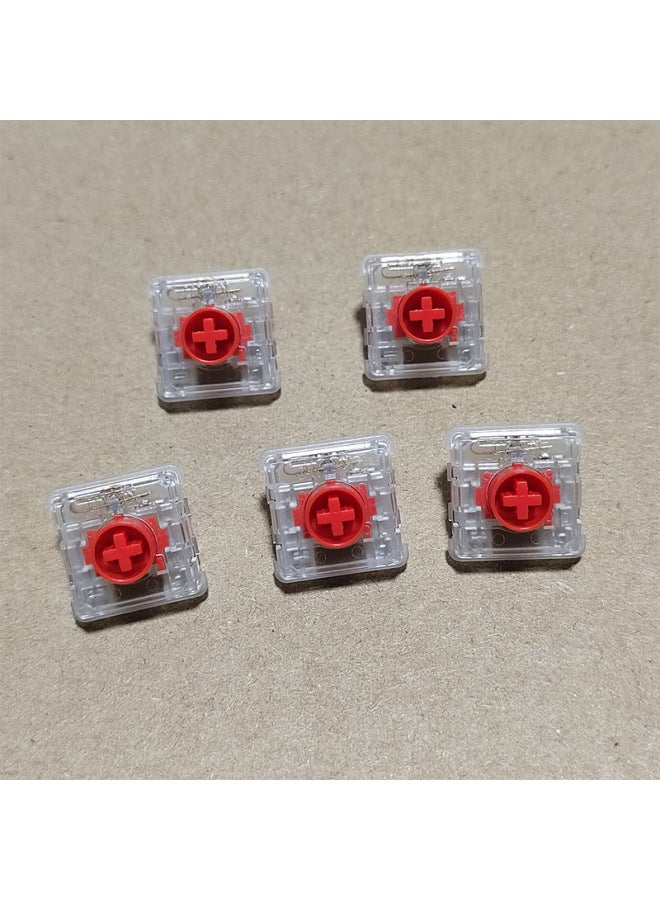Kaihua 1353 Chocolate Low Shaft Round Head Cross RGB Black Tea Shaft Game Self-changing Shaft Switch Accessories-Color:Kaihua 1353 Short Red Rgb*1  - Image 3