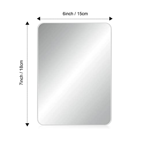 Blulu 2 Pcs Magnetic Locker Mirror Small Real Glass School Rectangular Locker Magnetic Makeup Mirror for Bathroom Household Refrigerator Cabinet(7.1 x 6 Inches) - Image 2