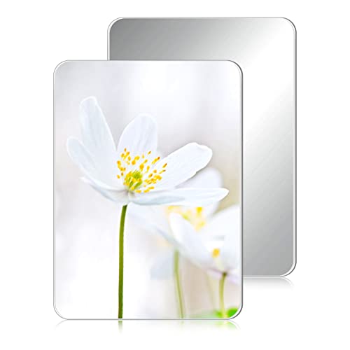 Blulu 2 Pcs Magnetic Locker Mirror Small Real Glass School Rectangular Locker Magnetic Makeup Mirror for Bathroom Household Refrigerator Cabinet(7.1 x 6 Inches) - Image 1