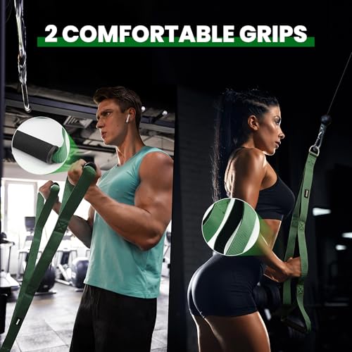 Balency Tricep Rope Cable Attachment Handles, Tricep Pull Down Attachment for Cable Machine, 3 Lengths Tricep Rope for Face Pull, Push Down, Tricep Extension, Cable Rope Attachment for Gym Home Workout - Image 3
