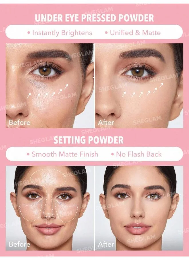 SHEGLAM Insta-Ready Face & Under Eye Setting Powder Duo-Bubblegum