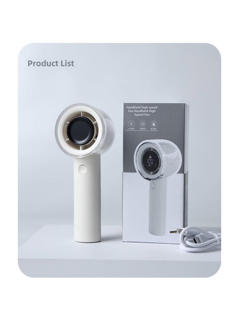 2024 High-Speed Fan 100-Speed Adjustable with Digital Display White
