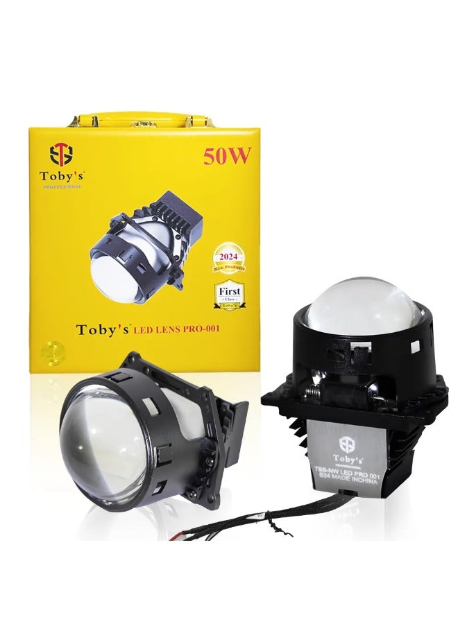 توبيز عدسة إضاءة سيارات Toby’s Lens Pro-001 مقاس 3 بوصة Bi-LED بقدرة 100 وات للزوج بدرجة لون 5500 كلفن مع شريحة CSP 7070 وإضاءة aعالي وواطي - Image 1