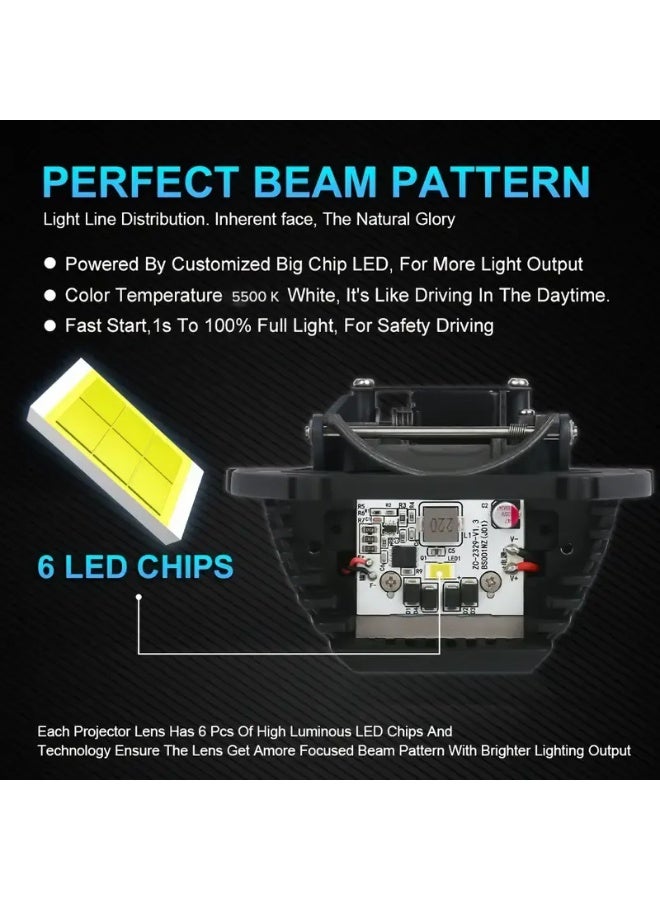 توبيز عدسة إضاءة سيارات Toby’s Lens Pro-001 مقاس 3 بوصة Bi-LED بقدرة 100 وات للزوج بدرجة لون 5500 كلفن مع شريحة CSP 7070 وإضاءة aعالي وواطي - Image 3