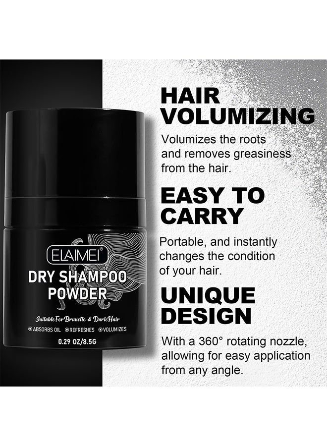 Elaimei Dry Shampoo Powder Dry,Shampoo Absorbs Excess Oil Refreshes Roots and Volumizes Hair Mini Dry Shampoo Hair Volumizing Dry Shampoo Powder with Charcoal Powder and Biotin Hair Powder Dry Shampoo 8.5g - Image 3