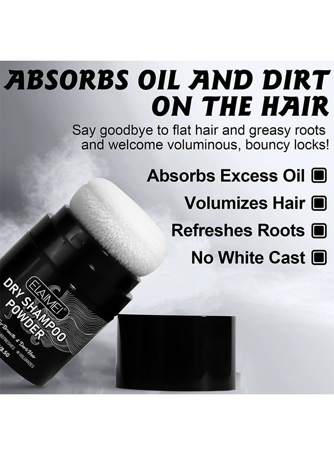 Elaimei Dry Shampoo Powder Dry,Shampoo Absorbs Excess Oil Refreshes Roots and Volumizes Hair Mini Dry Shampoo Hair Volumizing Dry Shampoo Powder with Charcoal Powder and Biotin Hair Powder Dry Shampoo 8.5g - Image 2