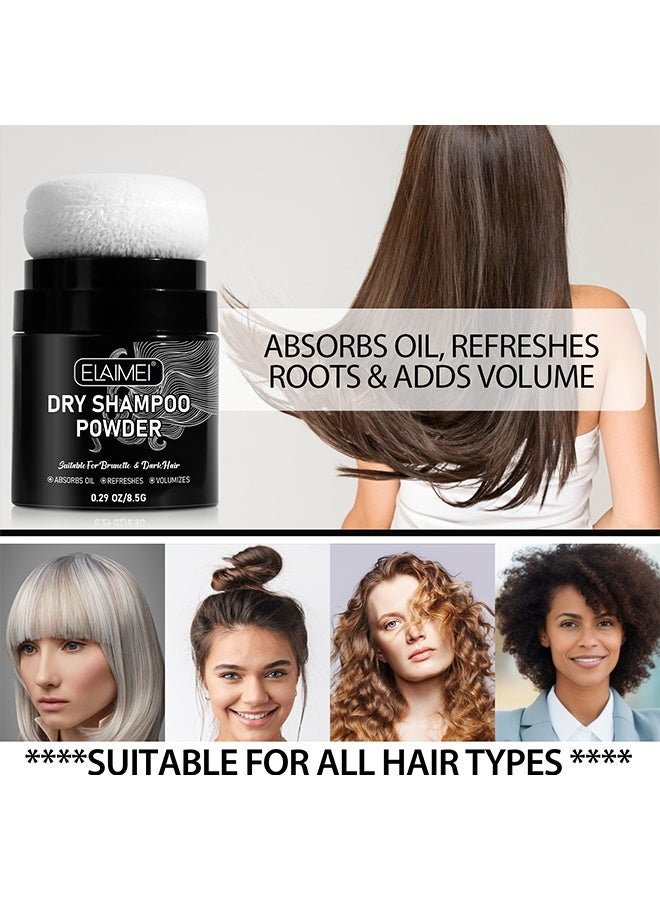 Elaimei Dry Shampoo Powder Dry,Shampoo Absorbs Excess Oil Refreshes Roots and Volumizes Hair Mini Dry Shampoo Hair Volumizing Dry Shampoo Powder with Charcoal Powder and Biotin Hair Powder Dry Shampoo 8.5g - Image 4
