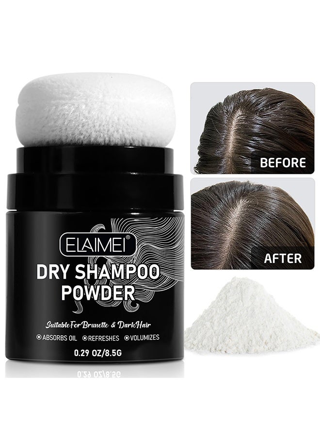 Elaimei Dry Shampoo Powder Dry,Shampoo Absorbs Excess Oil Refreshes Roots and Volumizes Hair Mini Dry Shampoo Hair Volumizing Dry Shampoo Powder with Charcoal Powder and Biotin Hair Powder Dry Shampoo 8.5g - Image 1