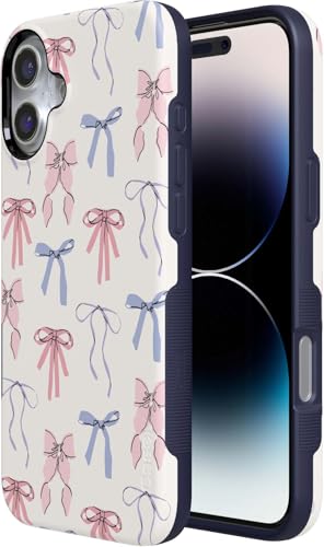 Casely iPhone 16 Case Coquette Girlie Pastel Bows Bold Protective Design Compatible with MagSafe - Image 3