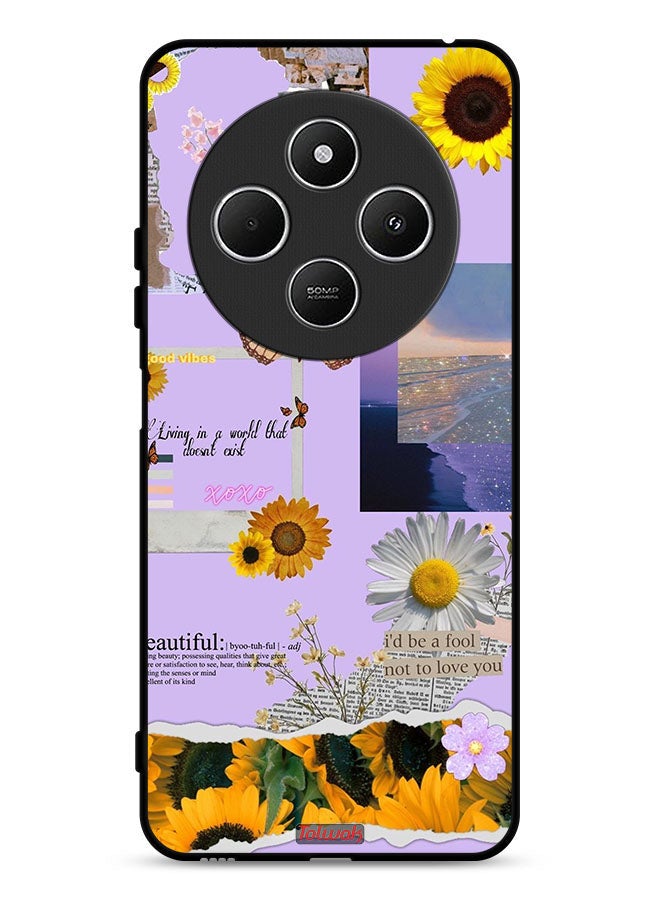Tolwak Xiaomi Redmi 14C 4G Protective Case Cover Beautiful Sunflower Stickers - Image 1
