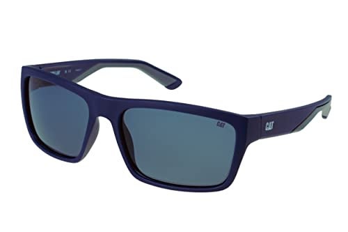 CAT نظارات شمسية مربعة مستقطبة للرجال CAT 8021، لون أزرق داكن غير لامع، 61 مم، حماية UV400 - Image 1