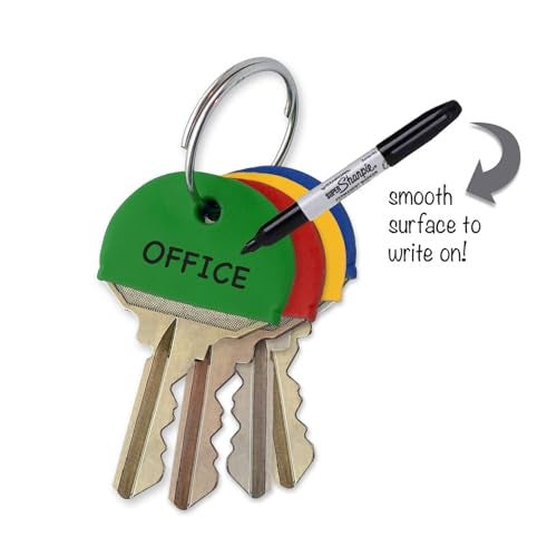 Lucky Line Extra Large Industrial Size Key Caps, Identifier, Key Finder, 4 Pack Assorted Colors (16004) (Color May Vary) - Image 5