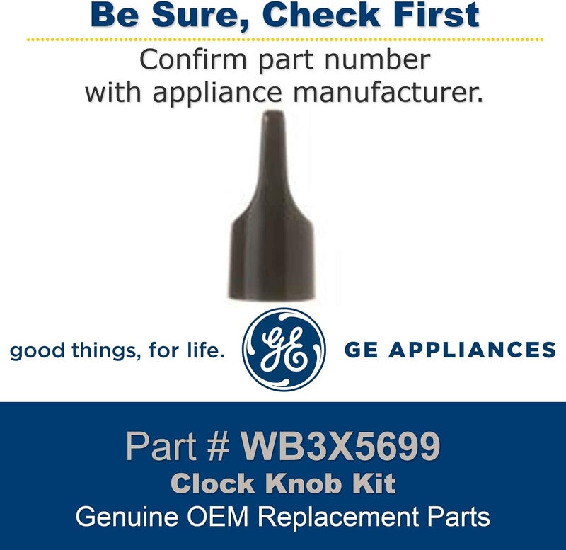General Electric WB3X5699 Clock Knob Kit - 3 Pack, Black - Image 2