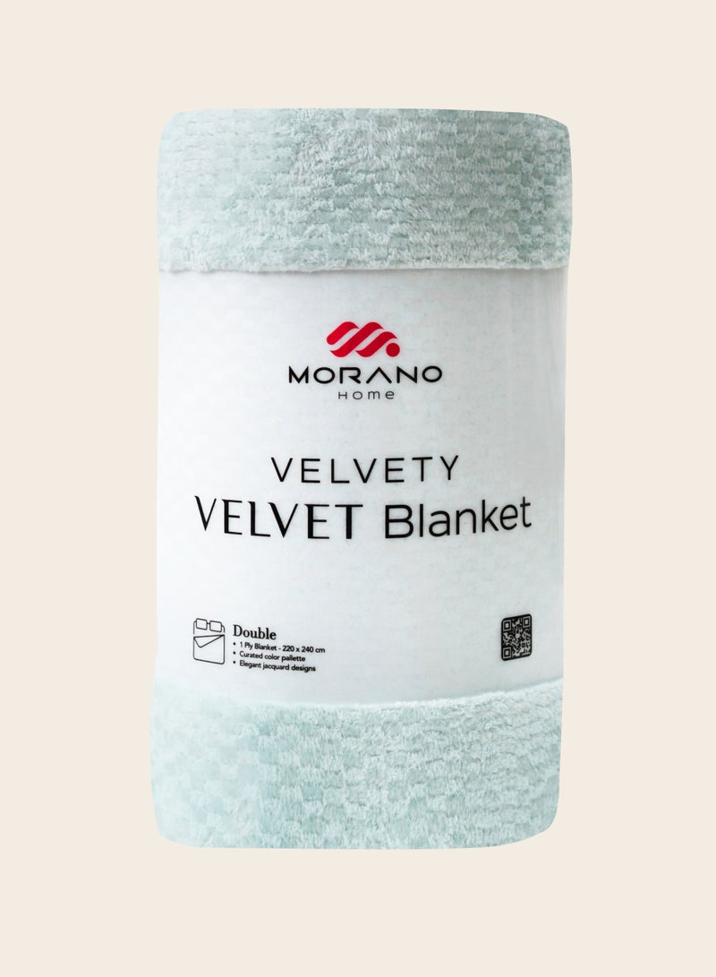 Morano Velvet Blanket – Dyed Model, 220x240 CM, Luxuriously Soft Polyester Throw, Lightweight Warm Blanket for Bed or Sofa – Elegant Colors for all Home Styles - Image 1
