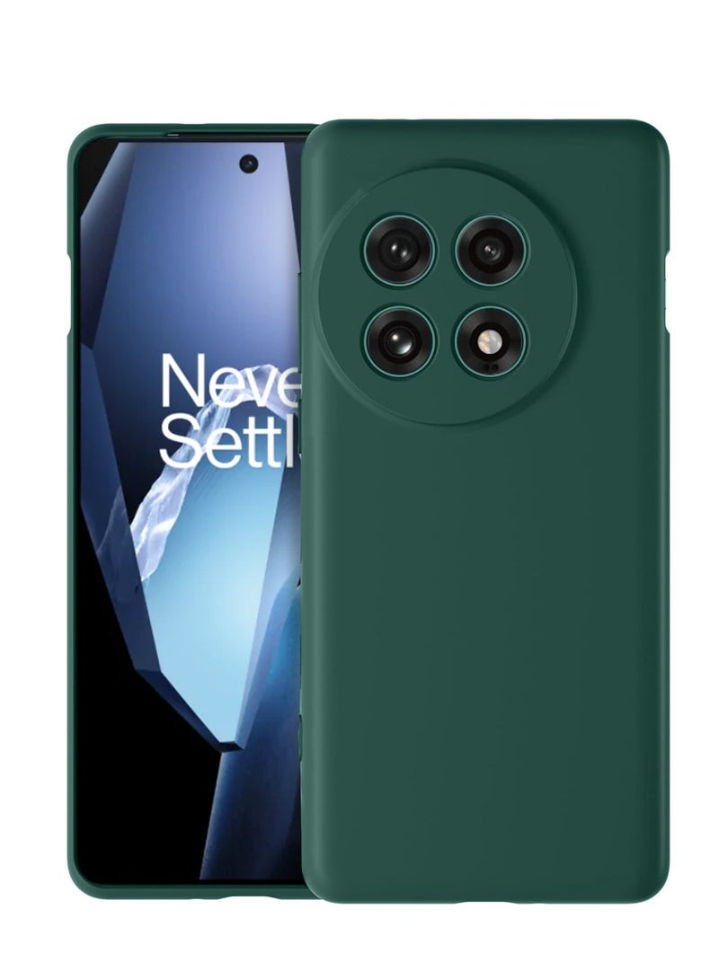 Wtech OnePlus 13R 5G 2025 Premium Soft Liquid Silicone Case Cover - Dark Green - Image 1