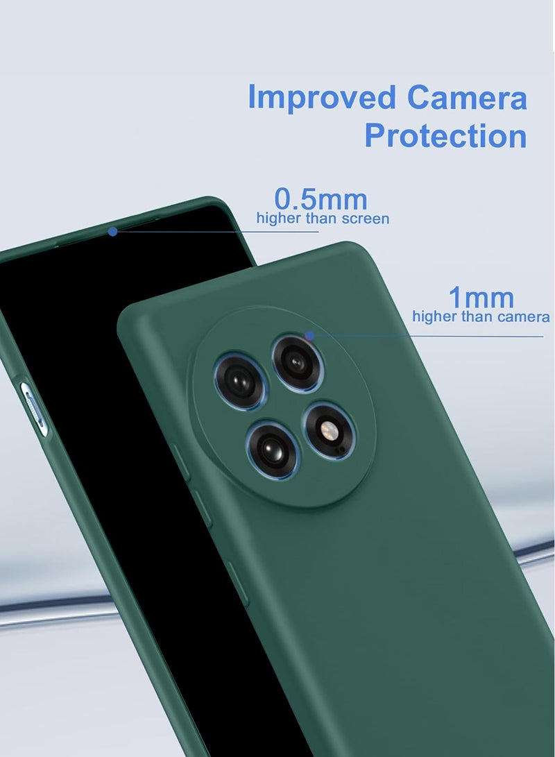 Wtech OnePlus 13R 5G 2025 Premium Soft Liquid Silicone Case Cover - Dark Green - Image 3