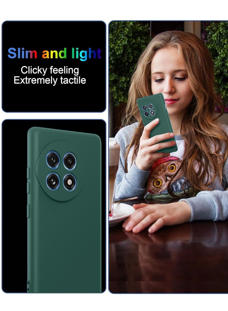 Wtech OnePlus 13R 5G 2025 Premium Soft Liquid Silicone Case Cover - Dark Green - Image 4