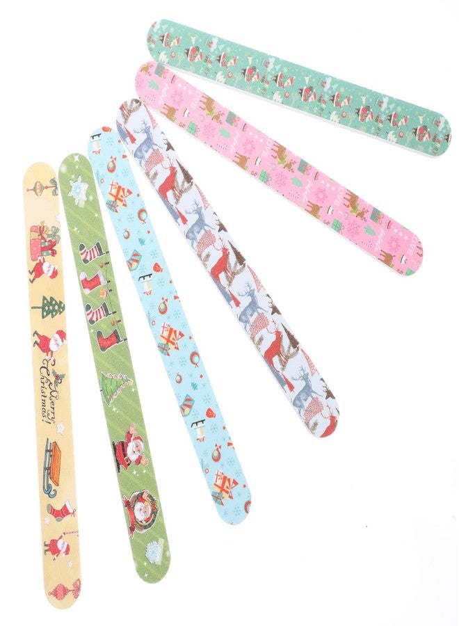 FRCOLOR 12pcs Christmas Nail Files Double Sided Emery Board Nail Sanding File for Natural and Acrylic Nails (Random Style) - Image 1