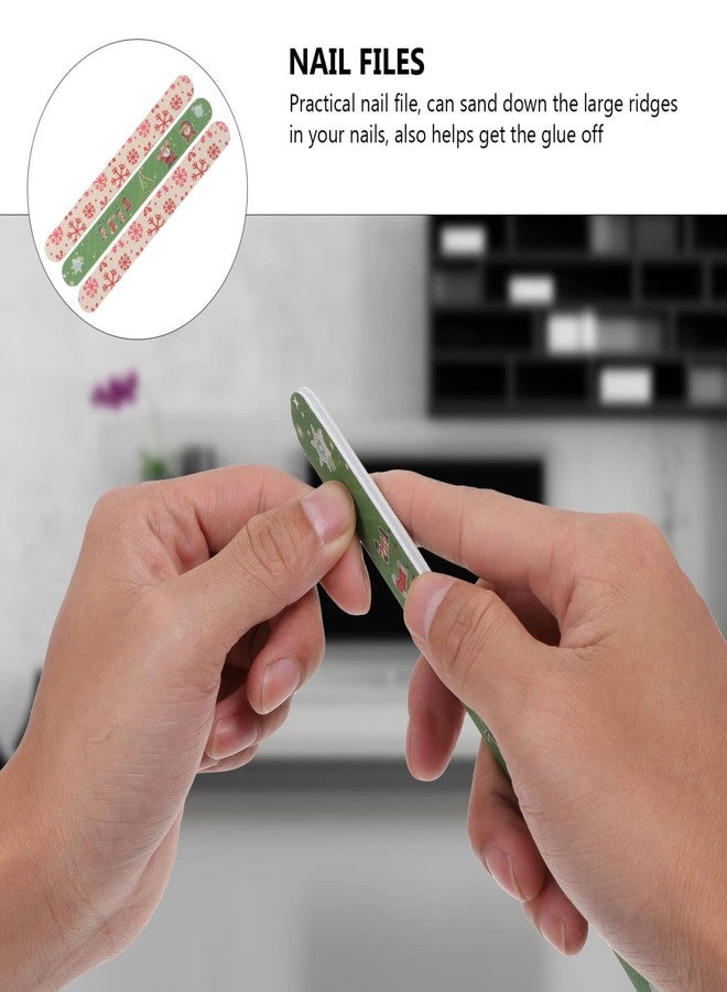 FRCOLOR 12pcs Christmas Nail Files Double Sided Emery Board Nail Sanding File for Natural and Acrylic Nails (Random Style) - Image 3