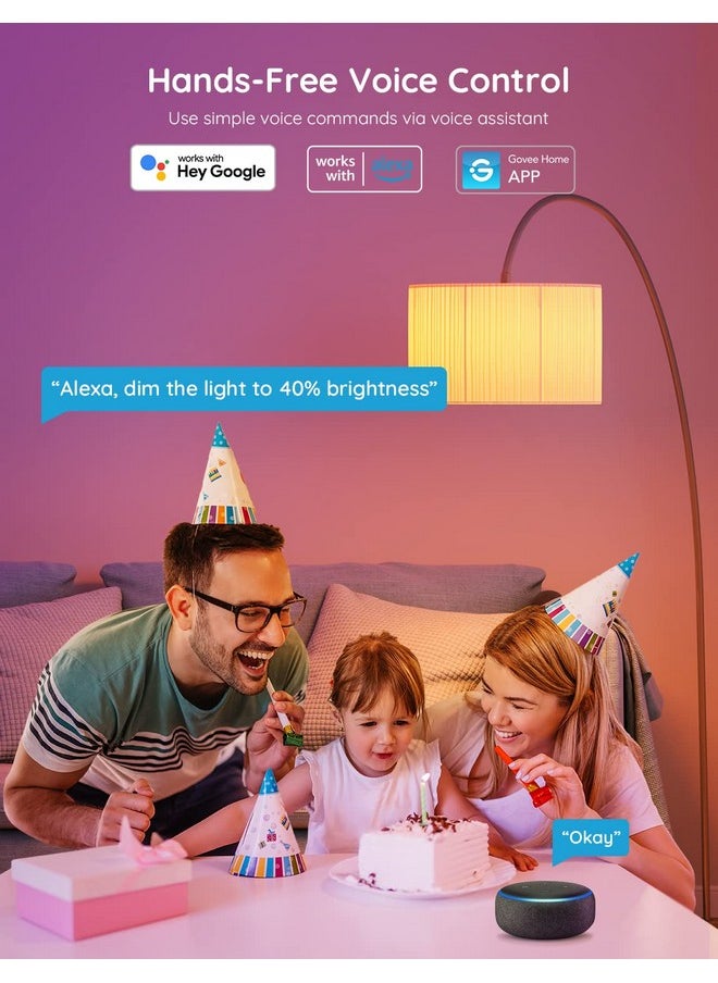 Govee Govee Smart Light Bulbs, Color Changing Light Bulb, Works with Alexa and Google Assistant, 16 Million Colors RGBWW, WiFi & Bluetooth LED Light Bulbs, Music Sync, A19, 800 Lumens, 1 Pack  - Image 3