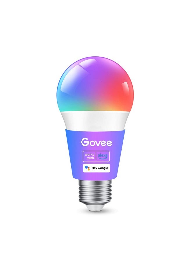 Govee Govee Smart Light Bulbs, Color Changing Light Bulb, Works with Alexa and Google Assistant, 16 Million Colors RGBWW, WiFi & Bluetooth LED Light Bulbs, Music Sync, A19, 800 Lumens, 1 Pack  - Image 1