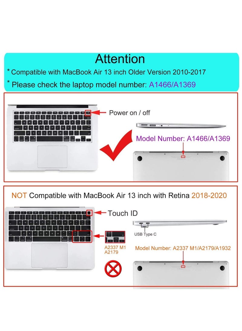 Covers Hard Case Rubberized Hard Matte Case Cover for Macbook Air 13.3 Inch (Models: A1369 A1466 Old Version 2010-2017 Released) (White) - Image 2