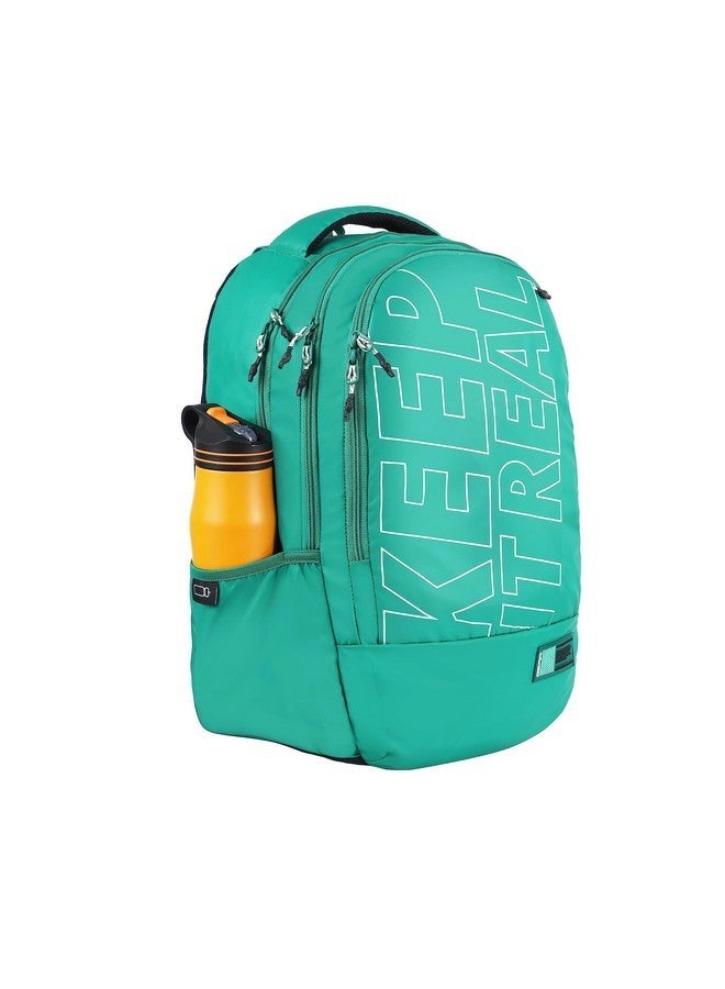 Gear Men/Women Keep It Real 40 Litre Water Resistant 4 Compartment School Backpack/Daypack/Travel Backpack/Kids Bag/College Bag For Boys/Girls (Green-White) - Image 5