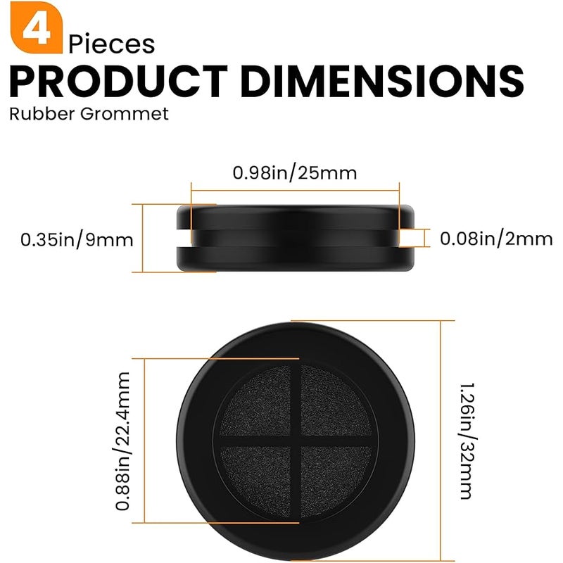 Aifeier ET Firewall Rubber Grommets 4/5 ID 1 Drill Hole Double-Sided Hole Plugs for Wire Protection - 4 PCS - Image 2