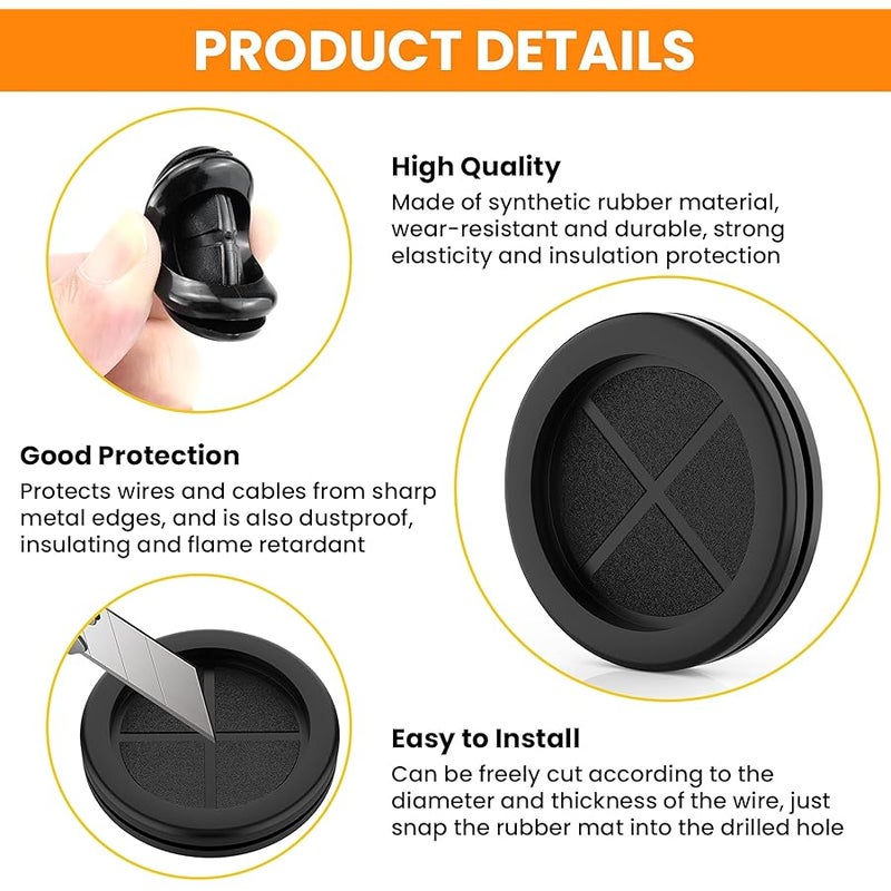 Aifeier ET Firewall Rubber Grommets 4/5 ID 1 Drill Hole Double-Sided Hole Plugs for Wire Protection - 4 PCS - Image 3