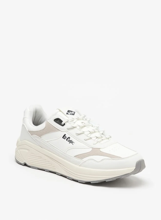 Lee Cooper Men's Panelled Low Ankle Sneakers with Lace-Up Closure