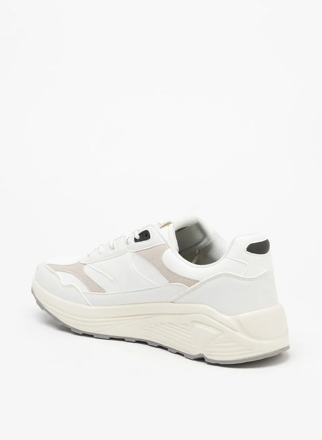 Lee Cooper Men's Panelled Low Ankle Sneakers with Lace-Up Closure