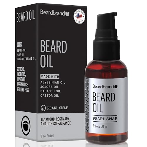 زيت لحية Beardbrand للرجال زيت تليين اللحية زيت لحية للرجال يلين ويغذي للحصول على لحية ناعمة جلد خشب الساج إكليل الجبل الحمضيات 2 أونصة سائلة