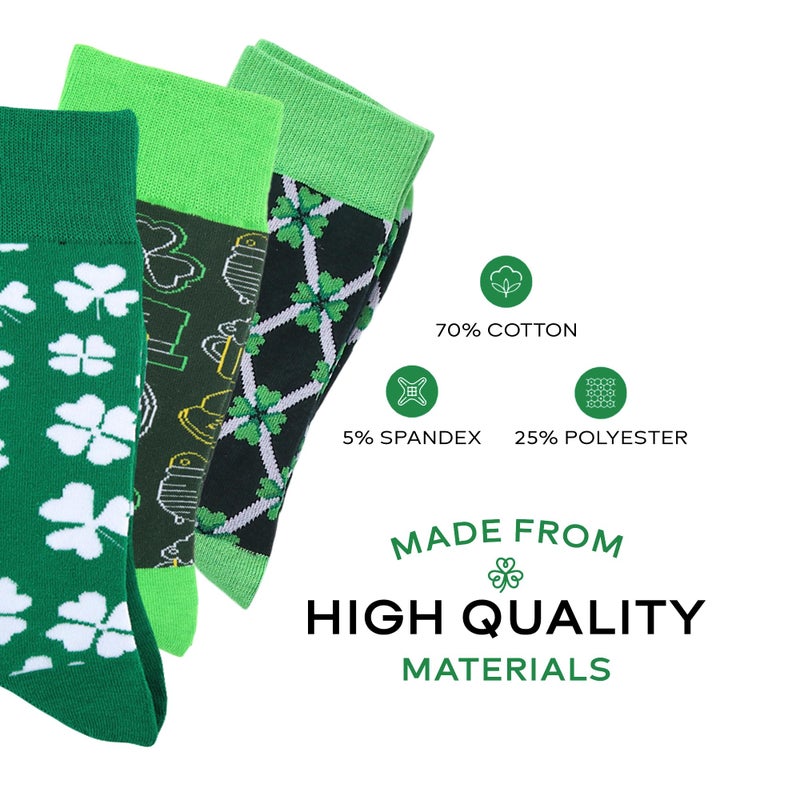 Man of Men St Patricks Day Socks - Irish Socks For Men - Cool Green Socks For Him, Colorful Socks Gift For Men - Image 4